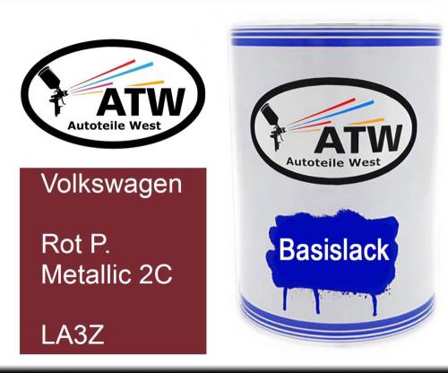 Volkswagen, Rot P. Metallic 2C, LA3Z: 500ml Lackdose, von ATW Autoteile West.